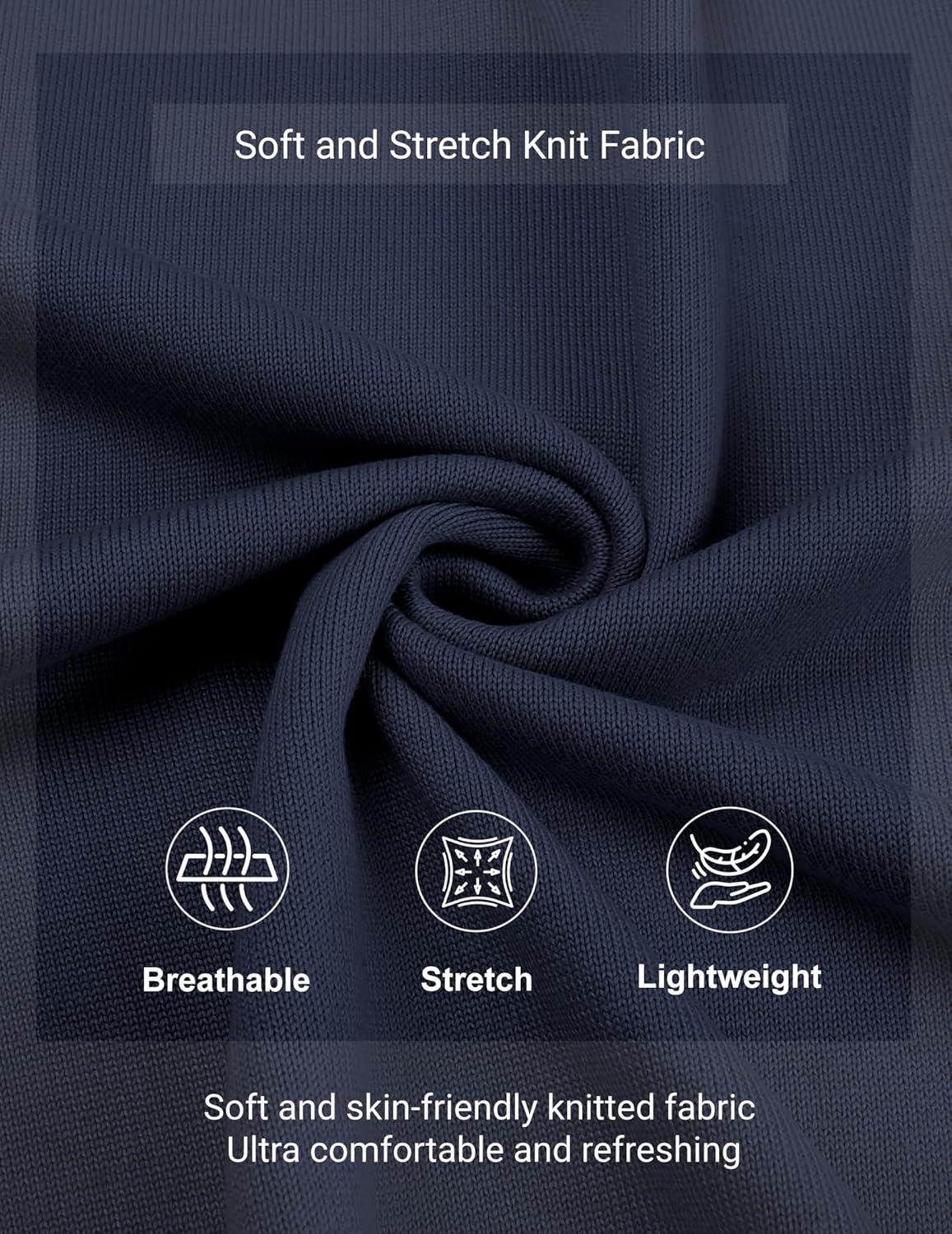imageCOOFANDY Mens Henley Sweater Long Sleeve Quarter Button Sweaters Casual Knit Pullover SweaterDark Navy Blue