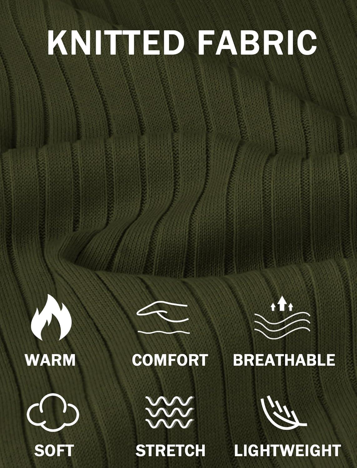imageCOOFANDY Mens Knit Polos Long Sleeve Casual Sweater Polos V Neck Collared Sweater Golf Polo Sweaters and PulloversArmy Green