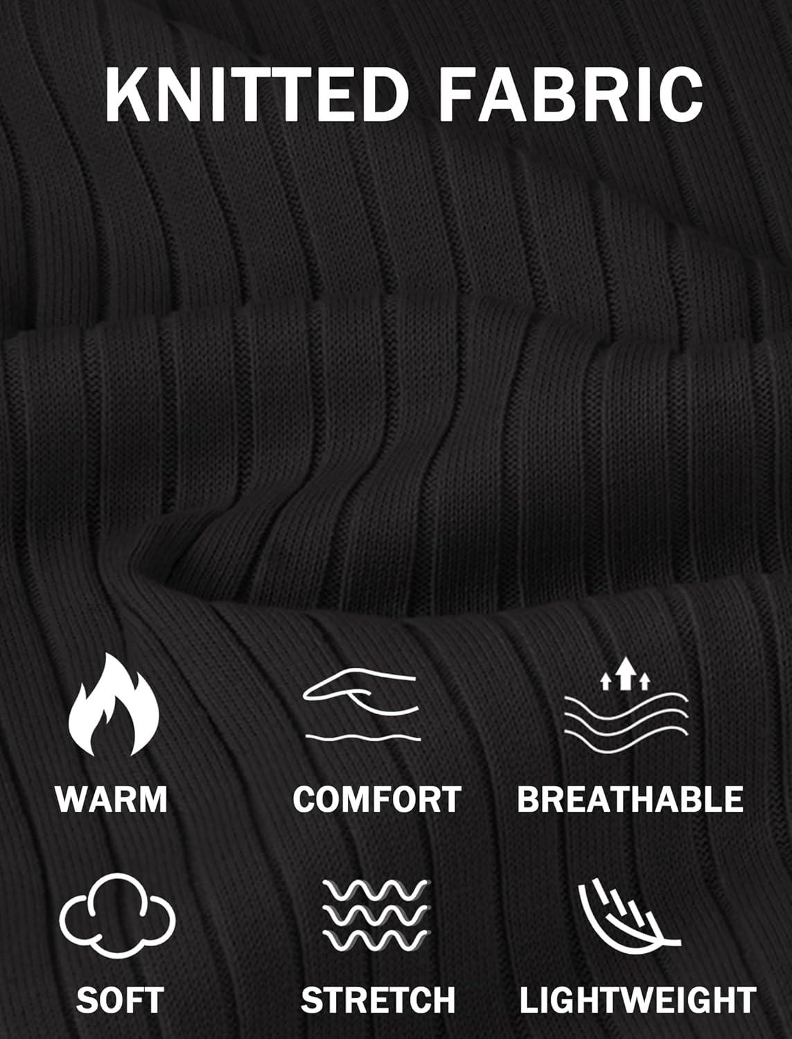 imageCOOFANDY Mens Knit Polos Long Sleeve Casual Sweater Polos V Neck Collared Sweater Golf Polo Sweaters and PulloversBlack
