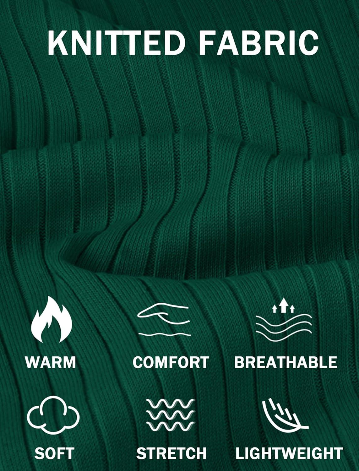 imageCOOFANDY Mens Knit Polos Long Sleeve Casual Sweater Polos V Neck Collared Sweater Golf Polo Sweaters and PulloversDark Green