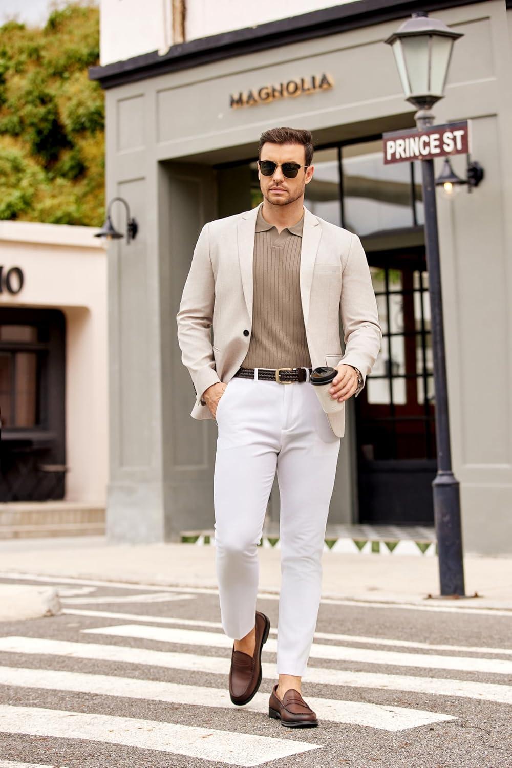 imageCOOFANDY Mens Knit Polos Long Sleeve Casual Sweater Polos V Neck Collared Sweater Golf Polo Sweaters and PulloversKhaki