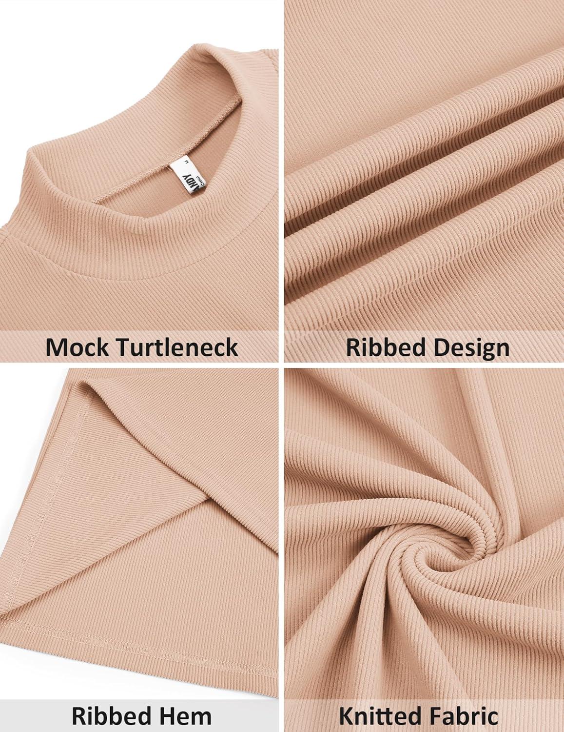 imageCOOFANDY Mens Mock Turtleneck Sweater Short Sleeve Slim Fit Turtle Neck Sweaters Casual Basic Tee Ribbed Knit Pullover TopsLight Khaki