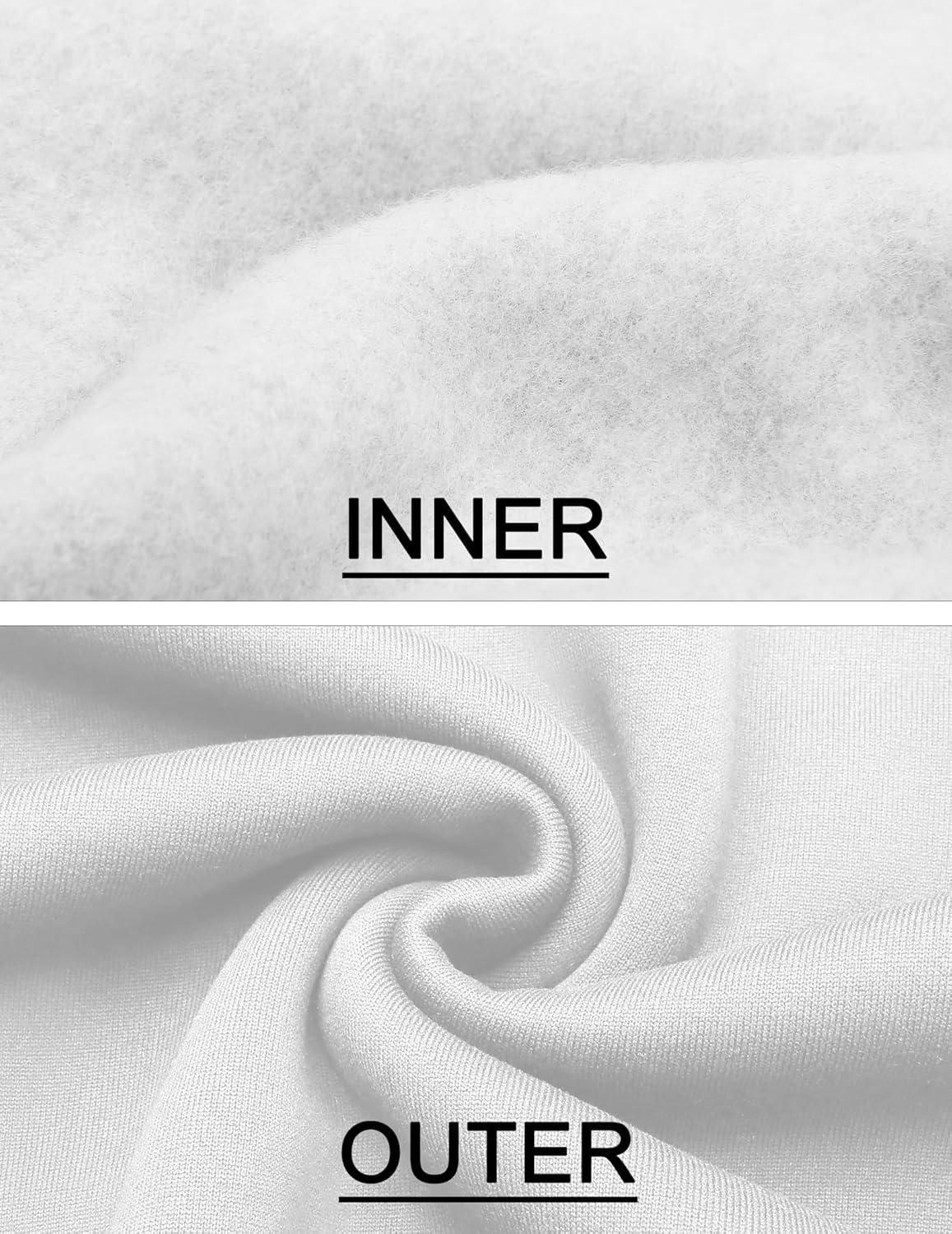 imageCOOFANDY Mens Quarter Zip Pullover Fleece Lined Sweatshirts Long Sleeve Mock Neck Sweater with PocketWhite