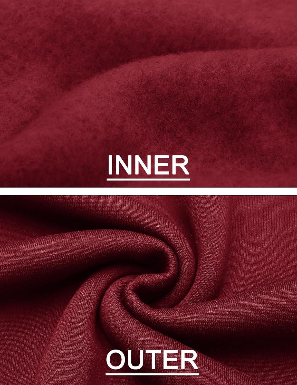 imageCOOFANDY Mens Quarter Zip Pullover Fleece Lined Sweatshirts Long Sleeve Mock Neck Sweater with PocketWine Red