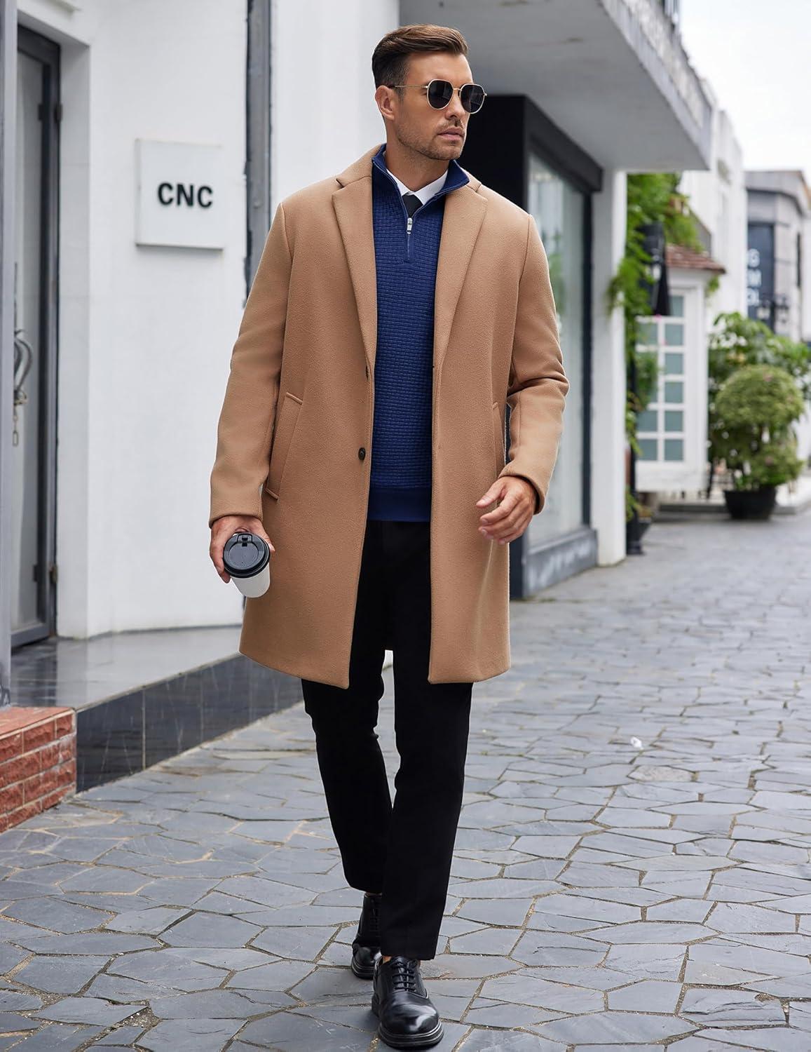 imageCOOFANDY Mens Quarter Zip Sweaters Slim Fit Lightweight Knitted Mock Neck Pullover Casual Polo SweatersDark Blue