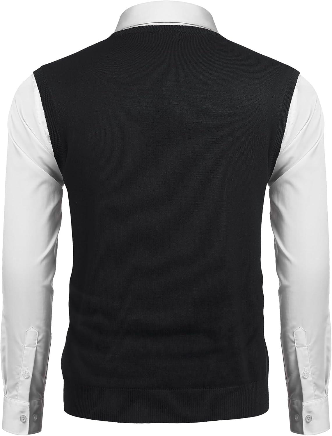 imageCOOFANDY Mens Sleeveless V Neck Pullover Sweater Slim Fit Casual Argyle Sweater VestBluegreen