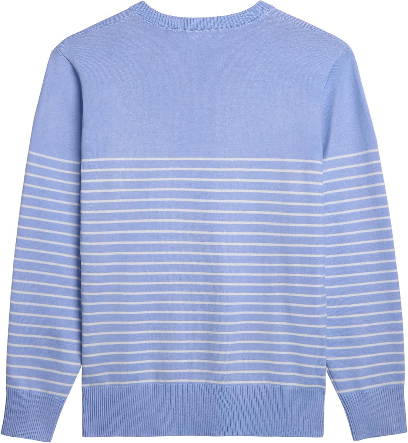 imageCOOFANDY Mens V Neck Sweater Lightweight Knitted Pullover SweatersBluestriped