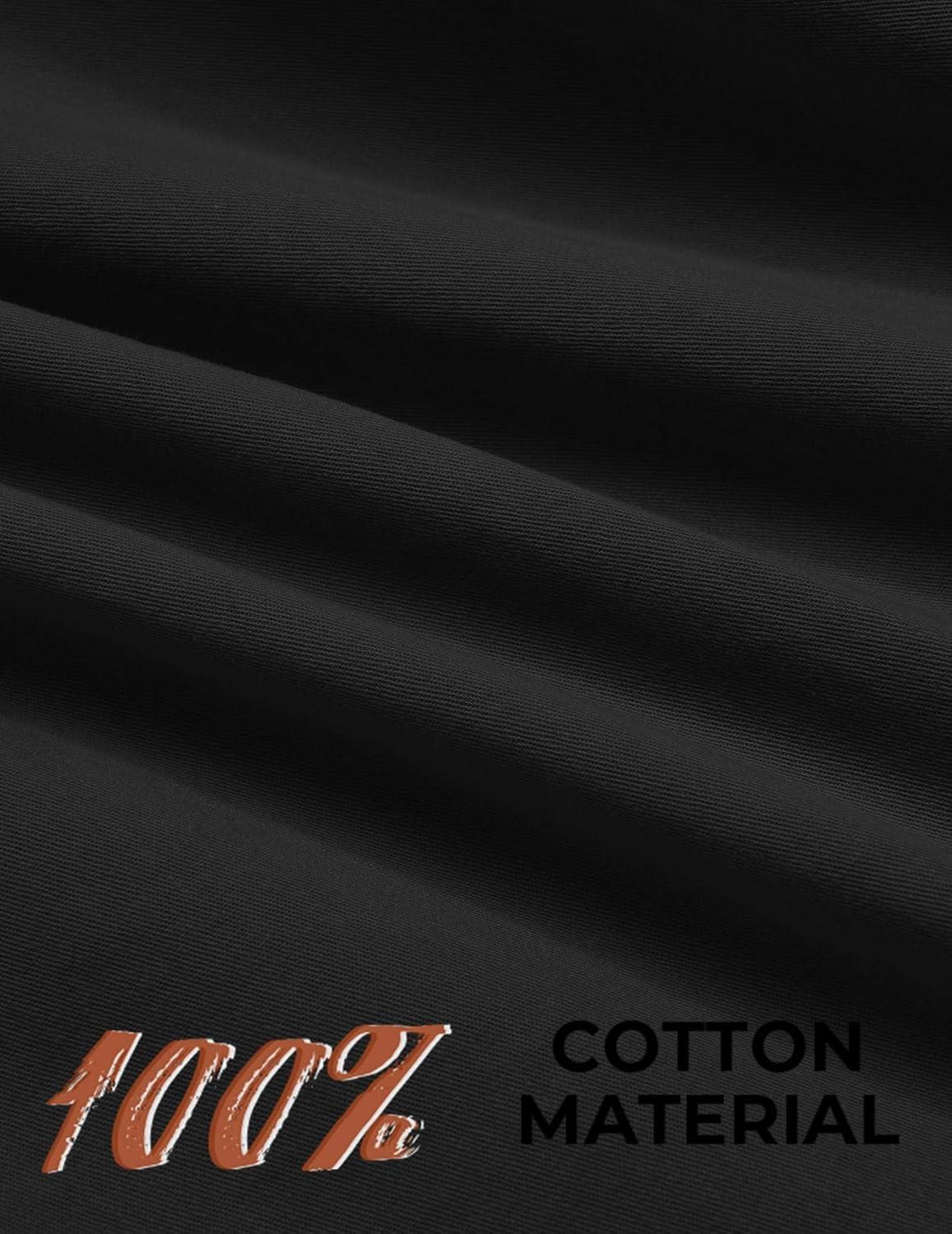 imageCOOFANDY Mens Western Cowboy Shirt Long Sleeve Cotton Button Down Work Shirts with PocketsBlack