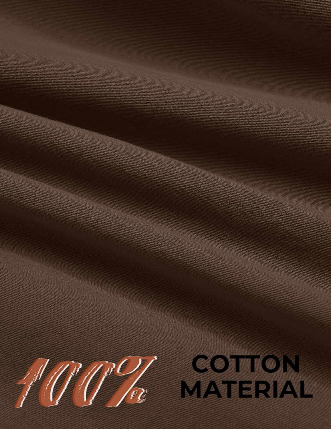 imageCOOFANDY Mens Western Cowboy Shirt Long Sleeve Cotton Button Down Work Shirts with PocketsBrown