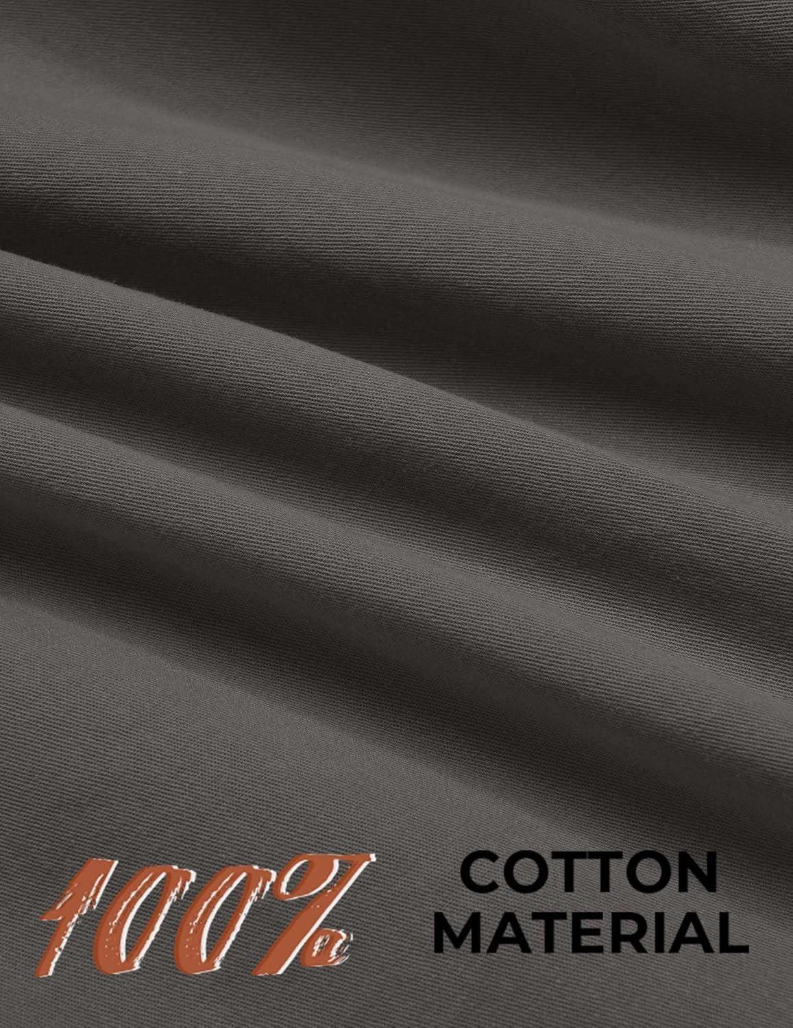 imageCOOFANDY Mens Western Cowboy Shirt Long Sleeve Cotton Button Down Work Shirts with PocketsDark Grey