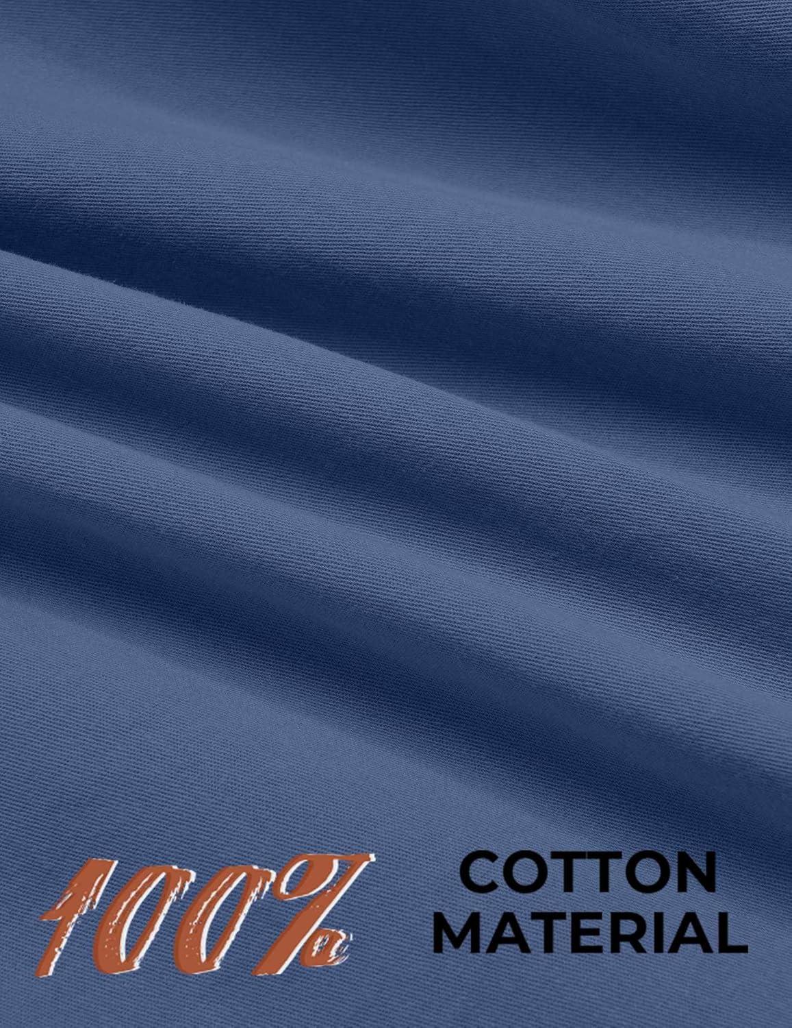 imageCOOFANDY Mens Western Cowboy Shirt Long Sleeve Cotton Button Down Work Shirts with PocketsDenim Blue