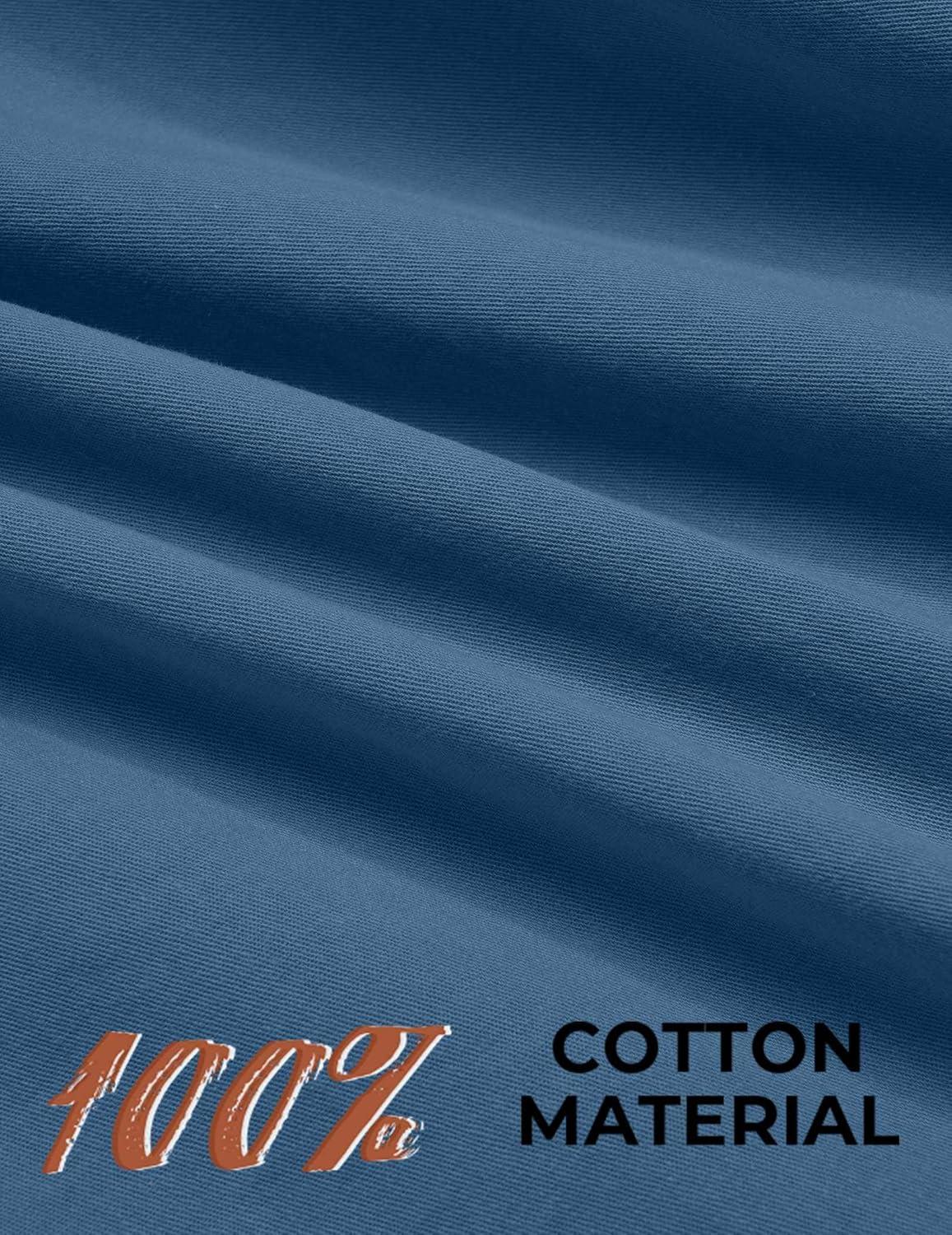imageCOOFANDY Mens Western Cowboy Shirt Long Sleeve Cotton Button Down Work Shirts with PocketsGrey Blue