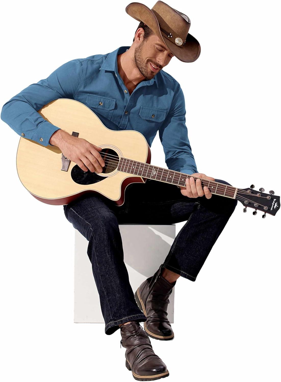 imageCOOFANDY Mens Western Cowboy Shirt Long Sleeve Cotton Button Down Work Shirts with PocketsGrey Blue