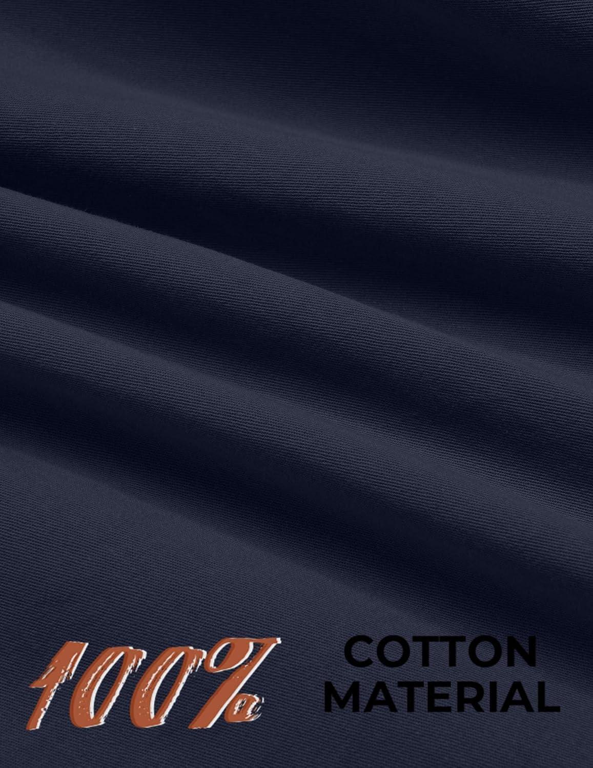 imageCOOFANDY Mens Western Cowboy Shirt Long Sleeve Cotton Button Down Work Shirts with PocketsNavy Blue