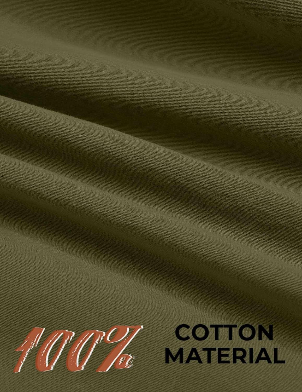 imageCOOFANDY Mens Western Cowboy Shirt Long Sleeve Cotton Button Down Work Shirts with PocketsOlive Green