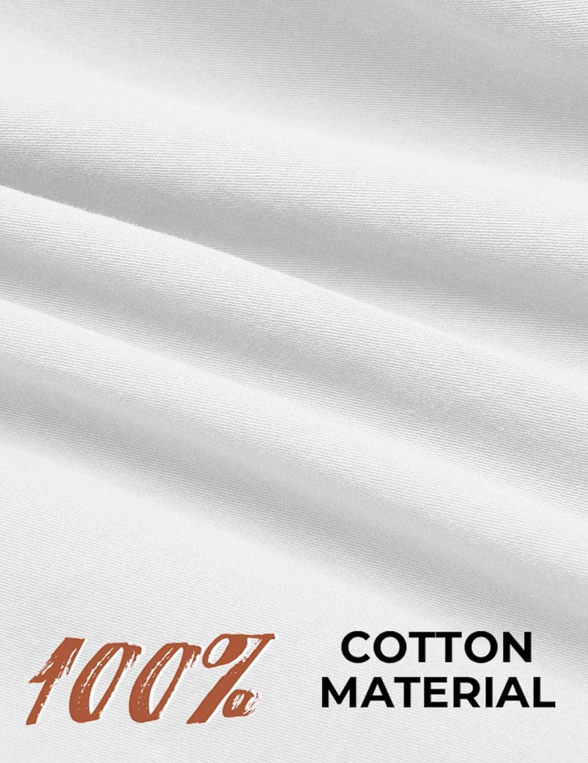 imageCOOFANDY Mens Western Cowboy Shirt Long Sleeve Cotton Button Down Work Shirts with PocketsWhite