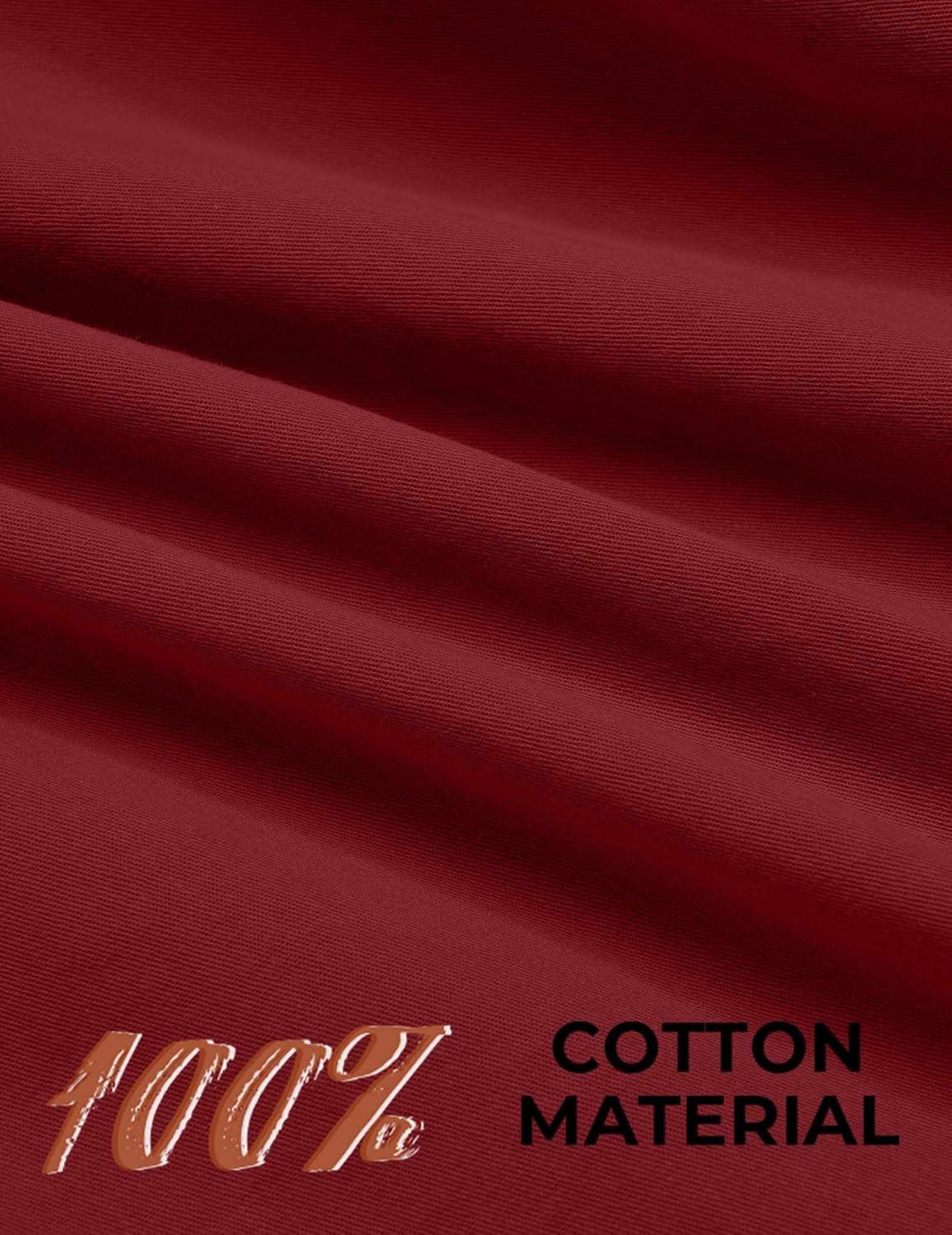 imageCOOFANDY Mens Western Cowboy Shirt Long Sleeve Cotton Button Down Work Shirts with PocketsWine Red