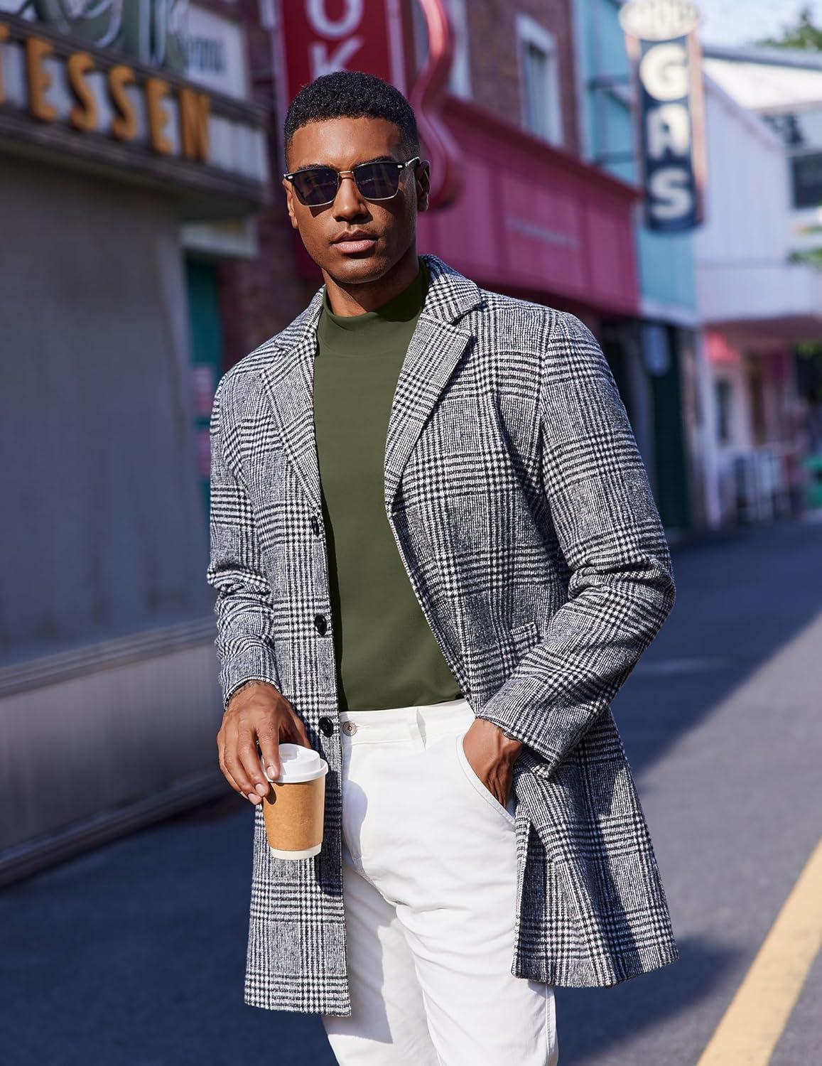 imageCOOFANDY Mock Turtleneck for Men Short Sleeve Casual Stylish Basic Top Stretch Sweater SkinFriendly MaterialArmy Green