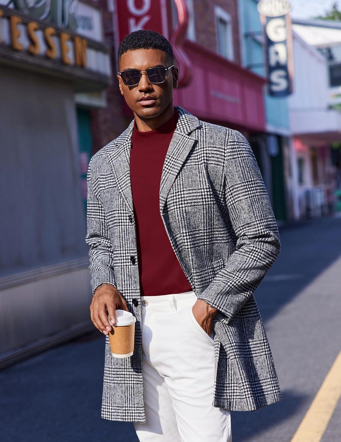 imageCOOFANDY Mock Turtleneck for Men Short Sleeve Casual Stylish Basic Top Stretch Sweater SkinFriendly MaterialWine Red