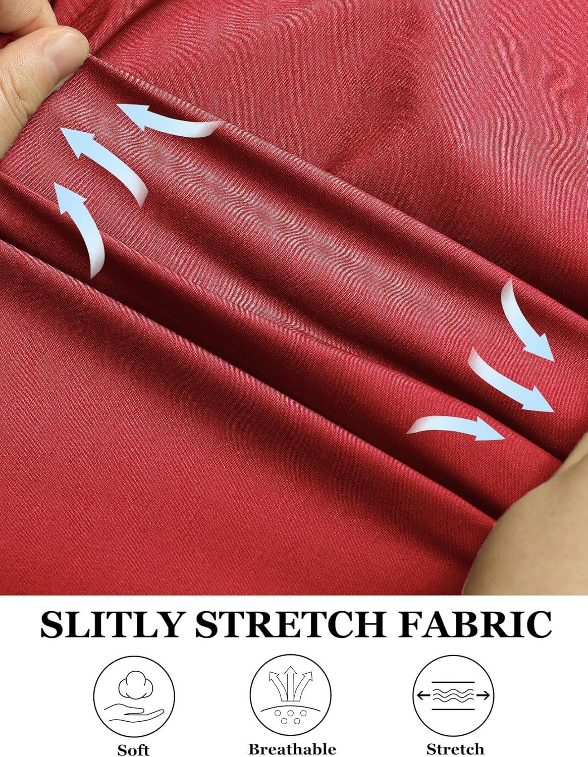 imageCOOFANDY Muscle Fit Dress Shirts for Men Banded Collar Casual Button Down ShirtsBright Red