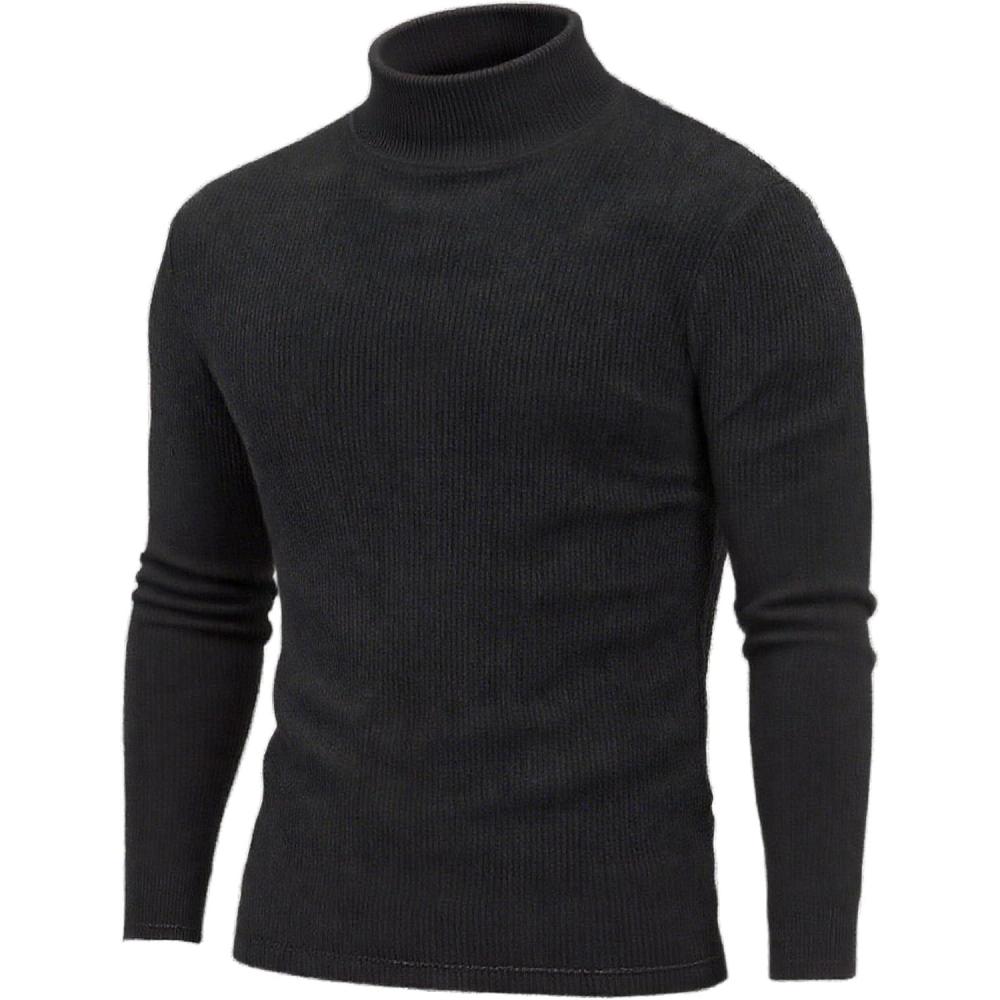 imageCOOFANDY Mens Turtleneck Sweater Long Sleeve Casual Ribbed Knitted High Neck Pullover SweatersBlack