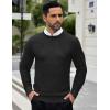 imageCOOFANDY Men Dress Crewneck Sweater Pullover Knit Long Sleeve Casual Slim Fit SweaterAblack