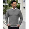 imageCOOFANDY Men Dress Crewneck Sweater Pullover Knit Long Sleeve Casual Slim Fit SweaterGray