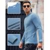 imageCOOFANDY Men Dress Crewneck Sweater Pullover Knit Long Sleeve Casual Slim Fit SweaterLight Blue