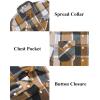 imageCOOFANDY Men Flannel Shirt Casual Button Down Shirt Jacket Long Sleeve Plaid Shirts with PocketsKhaki Gray