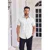 imageCOOFANDY Mens Button Down Shirts Short Sleeve Casual Shirt Summer Untucked Dress ShirtsGeometric White