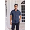 imageCOOFANDY Mens Button Down Shirts Short Sleeve Casual Shirt Summer Untucked Dress ShirtsWhite Dotnavy Blue