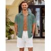 imageCOOFANDY Mens Button Down Short Sleeve Shirt Casual Shirts Summer Beach Textured Shirts with PocketGrey Green
