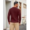 imageCOOFANDY Mens Cable Knit Sweater Casual Long Leeve Crewneck Pullover Sweaters Twist Textured Fisherman SweaterWine Red