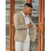 imageCOOFANDY Mens Casual Blazer Slim Fit Two Button Lightweight Sport Coats Business Suit JacketLight Khaki