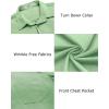 imageCOOFANDY Mens Casual Button Down Shirts Long Sleeve Untucked Shirts Regular Fit Linen ShirtGreen