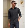 imageCOOFANDY Mens Casual Button Down Work Shirts Untucked Long Sleeve Woven Shirt with PocketsBlack