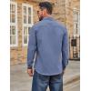 imageCOOFANDY Mens Casual Button Down Work Shirts Untucked Long Sleeve Woven Shirt with PocketsBlue