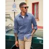 imageCOOFANDY Mens Casual Button Down Work Shirts Untucked Long Sleeve Woven Shirt with PocketsBlue