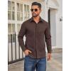 imageCOOFANDY Mens Casual Button Down Work Shirts Untucked Long Sleeve Woven Shirt with PocketsBrown