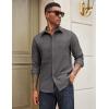 imageCOOFANDY Mens Casual Button Down Work Shirts Untucked Long Sleeve Woven Shirt with PocketsDark Grey