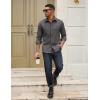 imageCOOFANDY Mens Casual Button Down Work Shirts Untucked Long Sleeve Woven Shirt with PocketsDark Grey