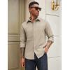 imageCOOFANDY Mens Casual Button Down Work Shirts Untucked Long Sleeve Woven Shirt with PocketsElmwood Heather