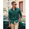 imageCOOFANDY Mens Casual Button Down Work Shirts Untucked Long Sleeve Woven Shirt with PocketsGreen