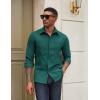 imageCOOFANDY Mens Casual Button Down Work Shirts Untucked Long Sleeve Woven Shirt with PocketsGreen