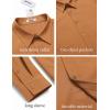 imageCOOFANDY Mens Casual Button Down Work Shirts Untucked Long Sleeve Woven Shirt with PocketsLight Brown