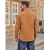 imageCOOFANDY Mens Casual Button Down Work Shirts Untucked Long Sleeve Woven Shirt with PocketsLight Brown