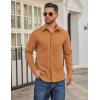 imageCOOFANDY Mens Casual Button Down Work Shirts Untucked Long Sleeve Woven Shirt with PocketsLight Brown