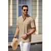 imageCOOFANDY Mens Casual Henley Shirt Short Sleeve Summer Beach Band Collar Shirt Hippie Henley TShirts with PocketMoon Grey