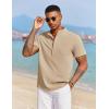 imageCOOFANDY Mens Casual Henley Shirt Short Sleeve Summer Beach Band Collar Shirt Hippie Henley TShirts with PocketMoon Grey