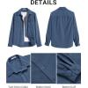 imageCOOFANDY Mens Corduroy Button Down Shirts Jackets Casual Long Sleeve Shacket Lightweight Overshirts with Flap PocketsGrey Blue